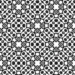 Geometric vector pattern with triangular elements. Seamless abstract ornament for wallpapers and backgrounds. Black and white colors.
