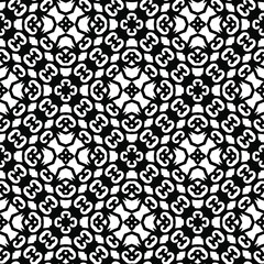 Geometric vector pattern with triangular elements. Seamless abstract ornament for wallpapers and backgrounds. Black and white colors.