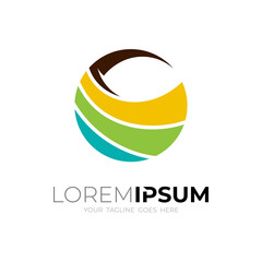 Simple logo with globe design colorful, Abstract earth logo