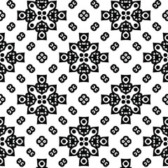 Geometric vector pattern with triangular elements. Seamless abstract ornament for wallpapers and backgrounds. Black and white colors.