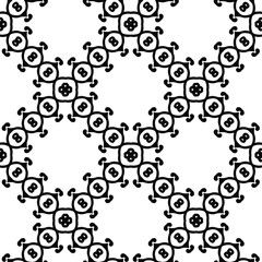 Geometric vector pattern with triangular elements. Seamless abstract ornament for wallpapers and backgrounds. Black and white colors.