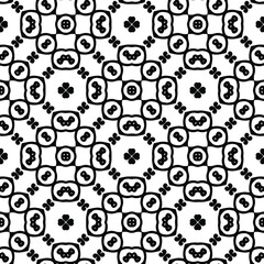 Geometric vector pattern with triangular elements. Seamless abstract ornament for wallpapers and backgrounds. Black and white colors.