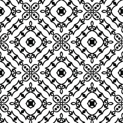 Geometric vector pattern with triangular elements. Seamless abstract ornament for wallpapers and backgrounds. Black and white colors.