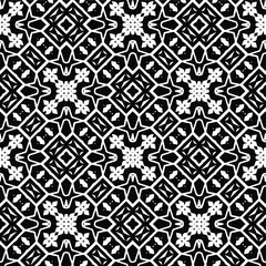  Geometric vector pattern with triangular elements. Seamless abstract ornament for wallpapers and backgrounds. Black and white colors.