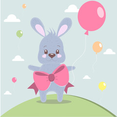 bunny with a balloon