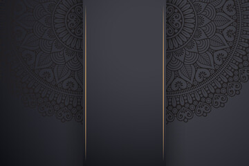 Luxury dark gold mandala ornament template