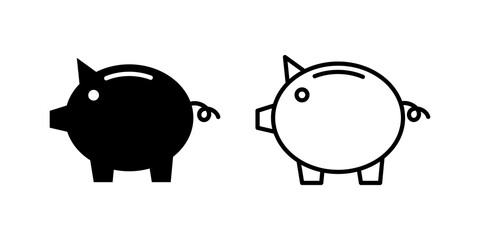Piggy bank icon set. piggy money icon