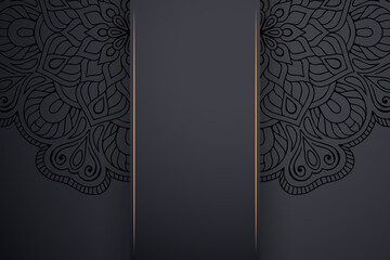 Luxury dark gold mandala ornament template