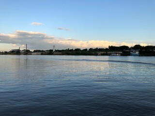 sunset over the river