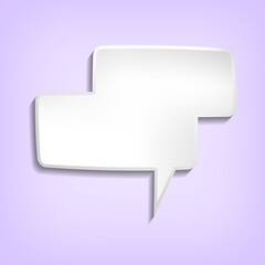 Vector comic speech bubble on color background. Isolated colorful banner, empty paper shape. Cartoon flat illustration for chat. Template frame. Hand draw style, dialog cloud.