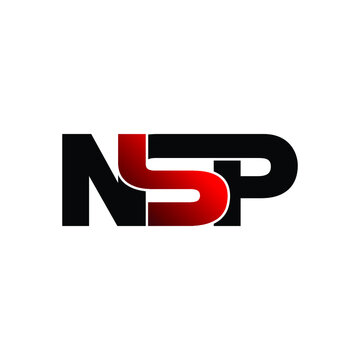 NSP letter monogram logo design vector
