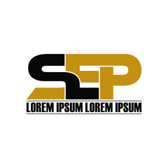 SEP letter monogram logo design vector