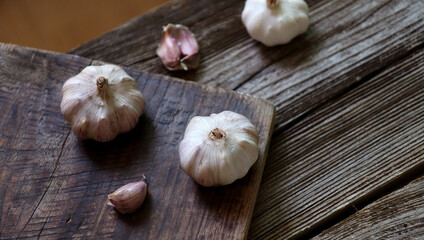 garlic on a board