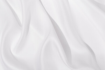 Naklejka na ściany i meble Texture of white silk cloth, textile background, drapery and pleats on delicate fabric.