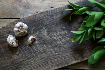 garlic on a board
