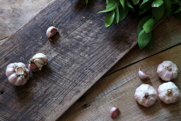 garlic on a board