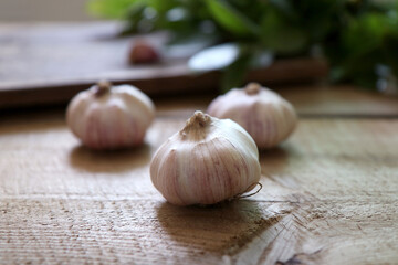 garlic on a board