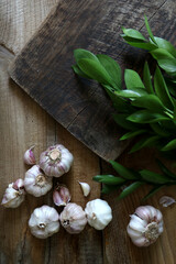 garlic on a board