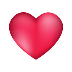 Pink heart, isolated on white background, vector illustration.