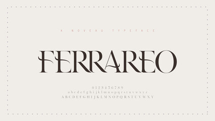 Elegant alphabet letters classic font. Classic Modern Serif Lettering Minimal Fashion Designs. Typography  decoration fonts for branding, wedding, invitations, logos. vector illustration