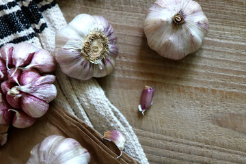 garlic on a board