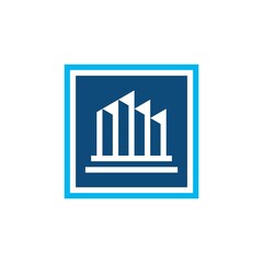 Obraz premium Financial building square logo vector template