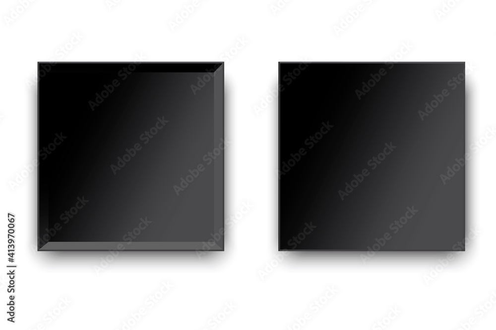 Poster black box in realistic style. realistic 3d object. mockup template. empty open gift box template. st