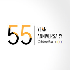 Year Anniversary Vector Template Design Illustration Black Orange Elegant White Background