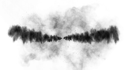 Explosion chemistry smoke bomb on isolated background. Freezing dry fog bombs texture overlays.