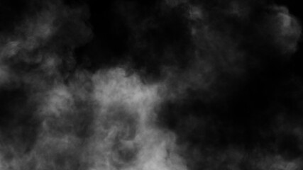 Fototapeta premium Explosion chemistry smoke bomb on isolated background. Freezing dry fog bombs texture overlays.