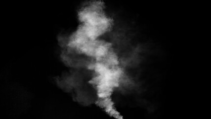 Explosion chemistry smoke bomb on isolated background. Freezing dry fog bombs texture overlays.