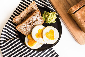 Heart Eggs with Toast and Avocado