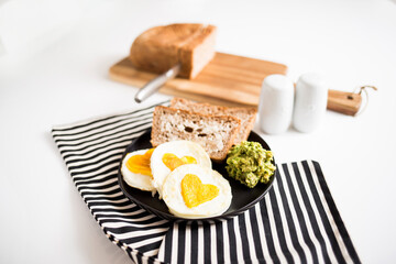 Heart Eggs with Toast and Avocado