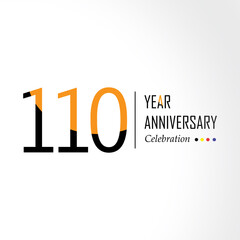 Year Anniversary Vector Template Design Illustration Black Orange Elegant White Background