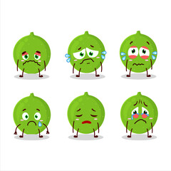 Obraz premium Alibertia fruit cartoon character with sad expression