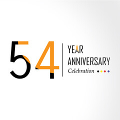 Year Anniversary Vector Template Design Illustration Black Orange Elegant White Background