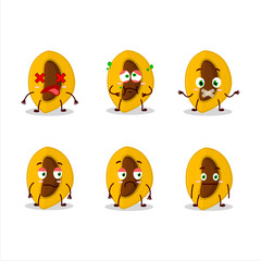 Slice of canistel cartoon character with nope expression