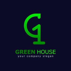 Combined vector logo of letter G and number 1. Natural logo in green color can be used as a symbol, brand identity, company logo, icon, or others