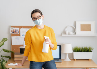 woman working in home office