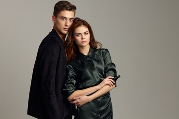 Man and woman in close relationship embrace romance passion luxury