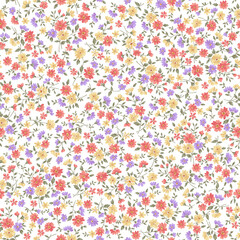 Fototapeta premium Seamless and liberty style cute floral pattern,