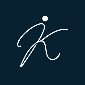 JK or KJ Initial handwriting logo vector