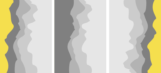 set of postcards with abstract lines, geometric abstraction, lines, childish, science, technology, IT, stripes, advertising, banner, modern, minimalism, rain, vector, illustration, art, background, wa