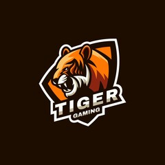 Vector Logo Illustration Tiger Sports and E-Sport Style.