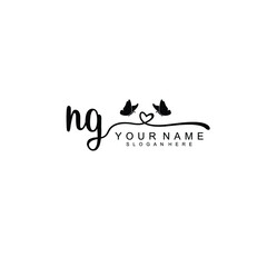 NG Initial handwriting logo template vector