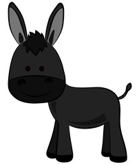 cute lovely gray donkey cartoon