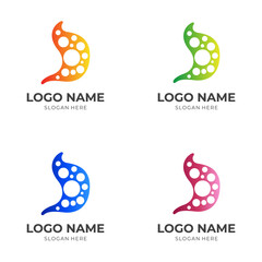stomach logo design flat colorful style