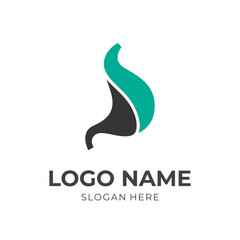 stomach logo template flat green and black color style