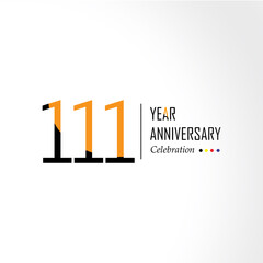 Year Anniversary Vector Template Design Illustration Black Orange Elegant White Background