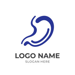 Obraz premium abstract stomach logo template flat blue color style